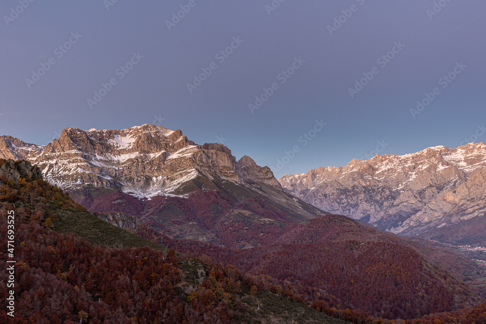 The Picos de Europa, a mountainous massif located in the north of Spain that belongs to the central part of the Cantabrian mountain range. . At present, the Picos de Europa National Park is the second