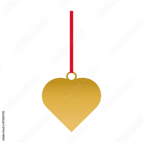 Christmas gold heart / jule guld hjerte, Vector illustration photo