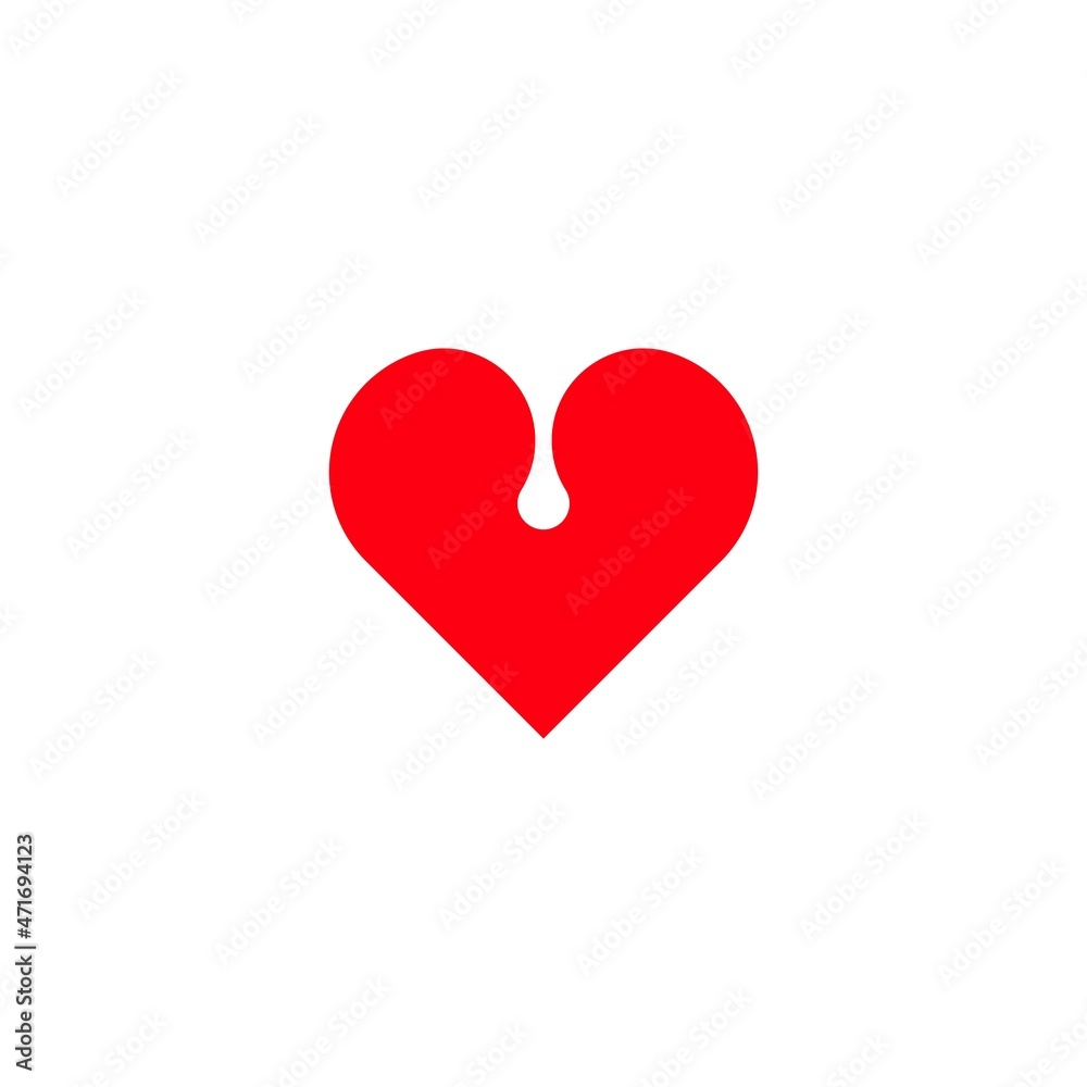 Heart shape with liquid. Vector logo template. vector illustration