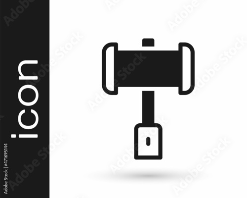 Black Medieval battle hammer icon isolated on white background. Vector