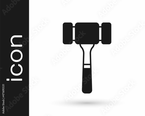 Black Auction hammer icon isolated on white background. Gavel - hammer of judge or auctioneer. Bidding process, deal done. Auction bidding. Vector