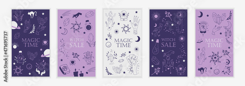 Canvas Print Set of mystical templates