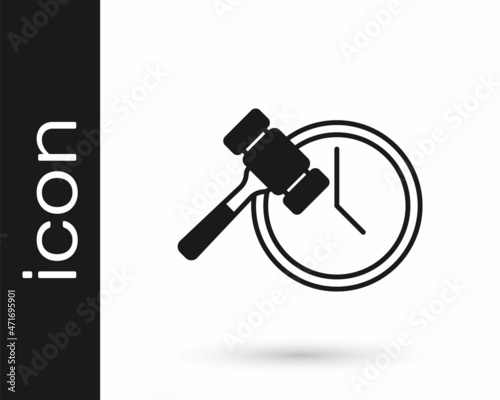 Black Auction hammer icon isolated on white background. Gavel - hammer of judge or auctioneer. Bidding process, deal done. Auction bidding. Vector