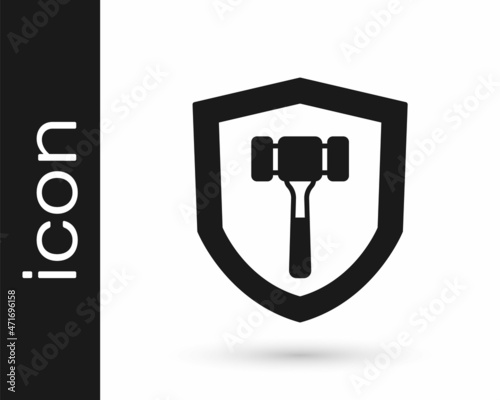 Black Auction hammer icon isolated on white background. Gavel - hammer of judge or auctioneer. Bidding process, deal done. Auction bidding. Vector