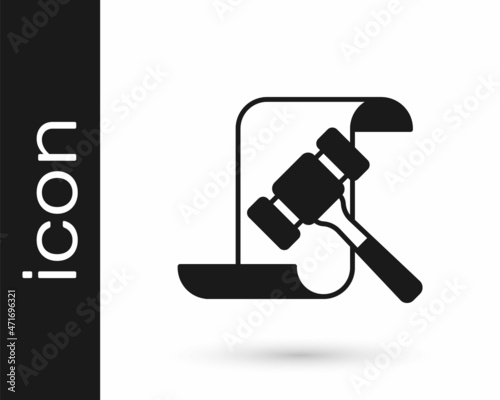 Black Auction hammer icon isolated on white background. Gavel - hammer of judge or auctioneer. Bidding process, deal done. Auction bidding. Vector