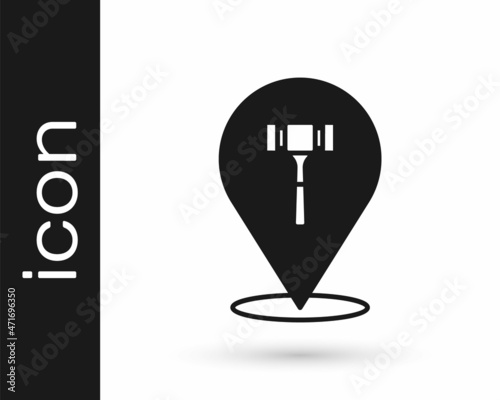 Black Auction hammer icon isolated on white background. Gavel - hammer of judge or auctioneer. Bidding process, deal done. Auction bidding. Vector