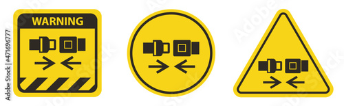 Caution Wear Safety Belt Symbol Sign Isolate On White Background
