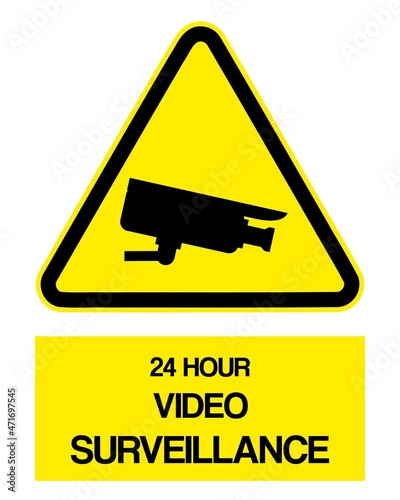 Video surveillance camera warning sign