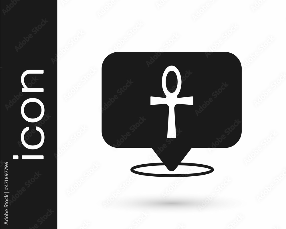 Black Cross ankh icon isolated on white background. Egyptian word for life or symbol of immortality. Vector Black Cross ankh icon isolated on white background. Egyptian word for life or symbol of immortality. Vector