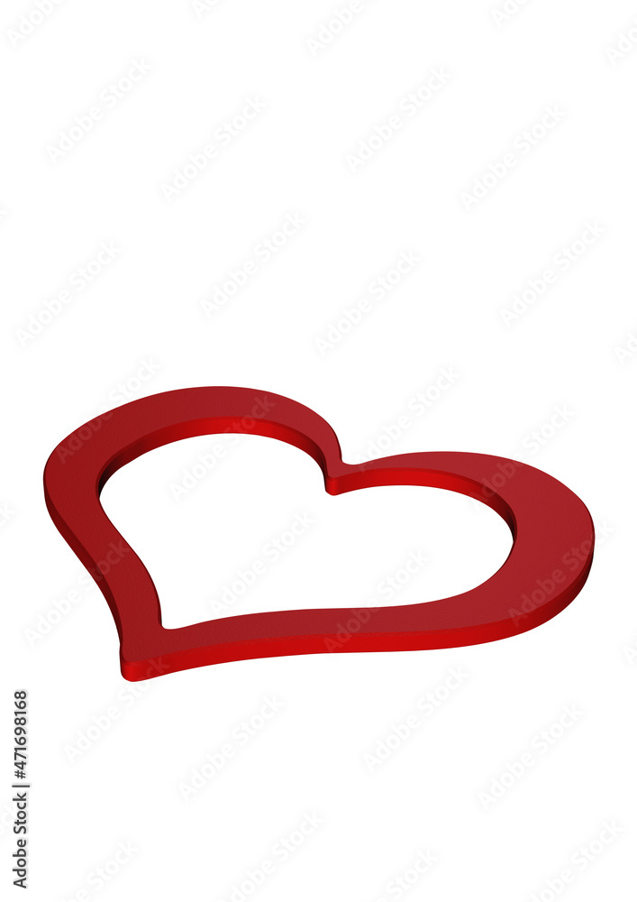 Red valentine heart. Three dimensional render. Red valentine heart. Three dimensional render.