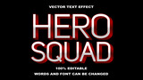 TEXT EFFECT EDITABLE HERO SQUAD WHITE AND RED