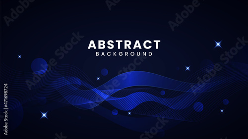 Blue liquid abstract background with modern flow theme. Suitable for promotion, decoration, cover, banner or poster needs.