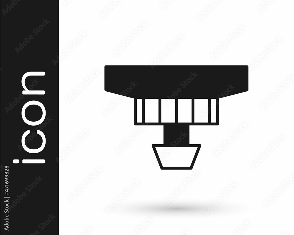 Black Smoke alarm system icon isolated on white background. Smoke detector. Vector Black Smoke alarm system icon isolated on white background. Smoke detector. Vector