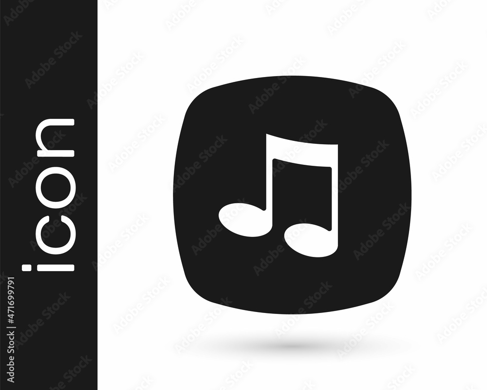 Black Music note, tone icon isolated on white background. Vector Black Music note, tone icon isolated on white background. Vector
