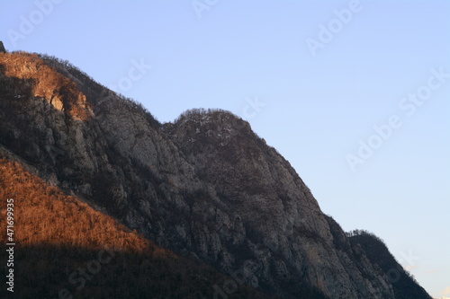 Mountain in the evening colors of sunset