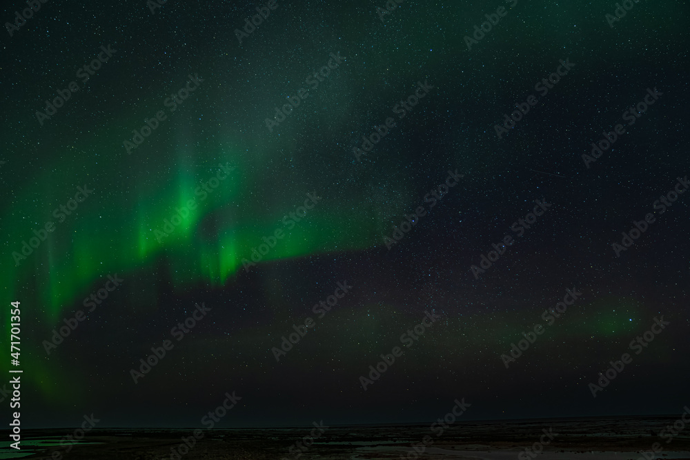 Churchill Manitoba Canada northern lights aurora in the tundra