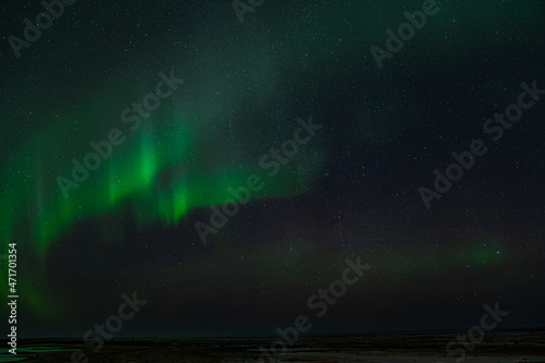 Churchill Manitoba Canada northern lights aurora in the tundra © EnricoPescantini