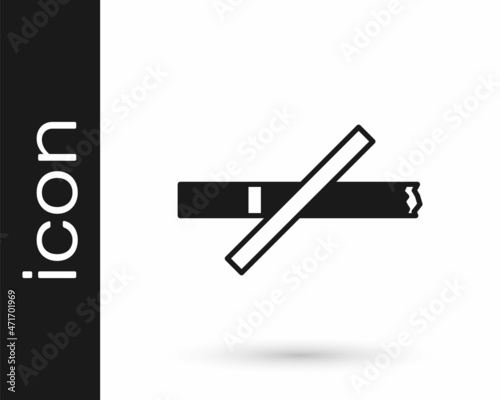 Black No smoking icon isolated on white background. Cigarette smoking prohibited sign. Vector