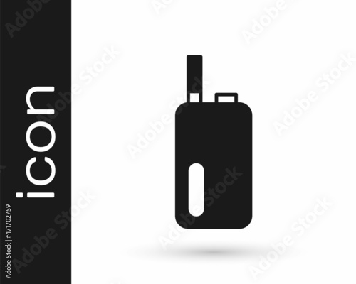 Black Electronic cigarette icon isolated on white background. Vape smoking tool. Vaporizer Device. Vector
