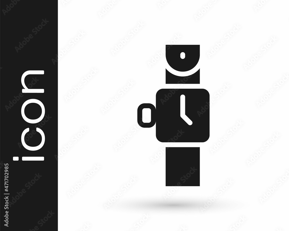 Black Wrist watch icon isolated on white background. Wristwatch icon. Vector Black Wrist watch icon isolated on white background. Wristwatch icon. Vector