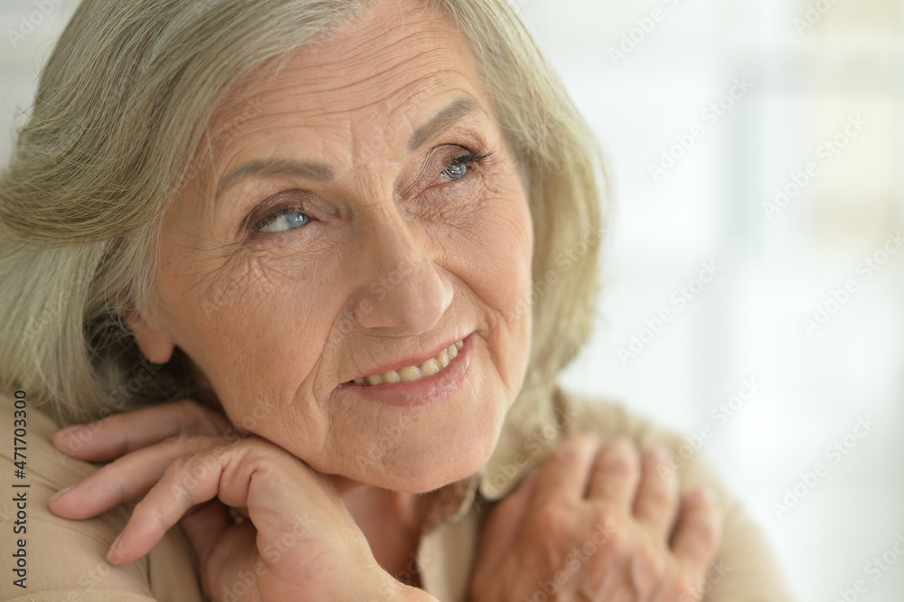 beautiful senior woman posing at home beautiful senior woman posing at home