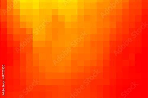 Orange vector background from squares. Beautiful illustration from orange-yellow squares. Abstract Geometric texture from orange squares