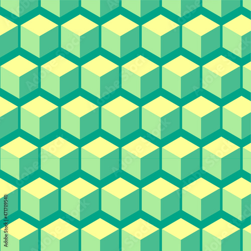 Coube or box colorful pattern. Geometrical,  modern , seamless. Paper product design. Box decoration. Hexagons texture