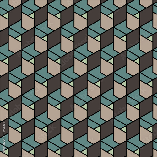 Geometrical and modern pattern. Creative texture, tile. Broken grid. Shapes 