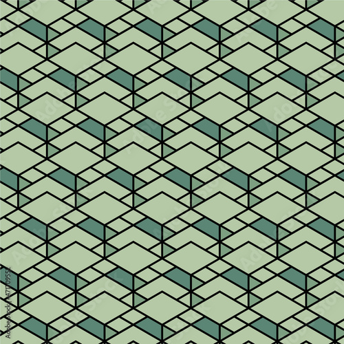 Rhombus 3D effect pattern. 3D box type texture. Abstract and geometrical ornament. Decorative