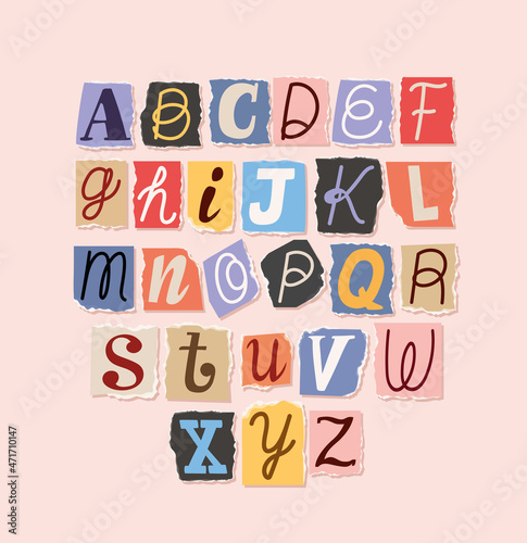 ransom note alphabet font design