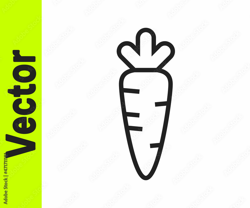 Black line Carrot icon isolated on white background. Vector Black line Carrot icon isolated on white background. Vector