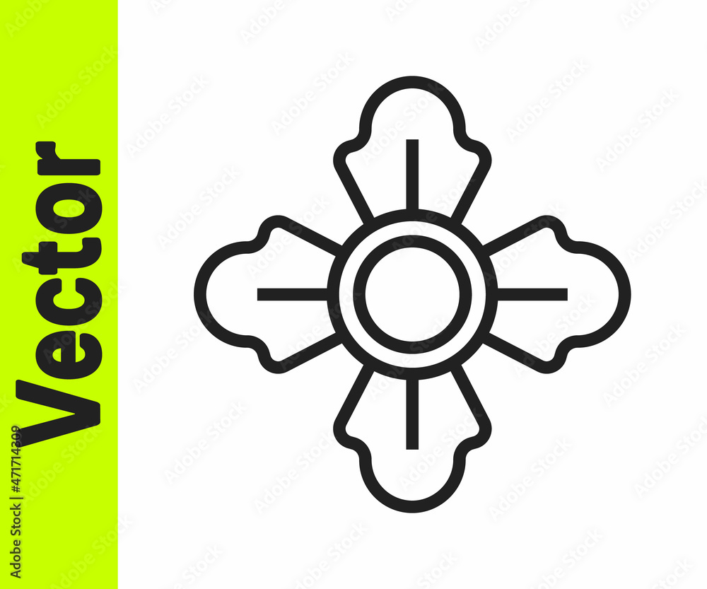 Black line Firefighter icon isolated on white background. Vector Black line Firefighter icon isolated on white background. Vector