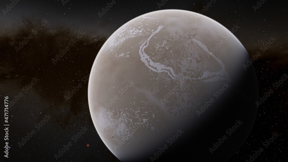 Obraz premium planet suitable for colonization, earth-like planet in far space, planets background 3d render