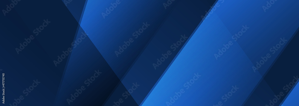 Blue modern abstract wide banner with geometric shapes. Dark blue abstract background. Vector illustration Blue modern abstract wide banner with geometric shapes. Dark blue abstract background. Vector illustration