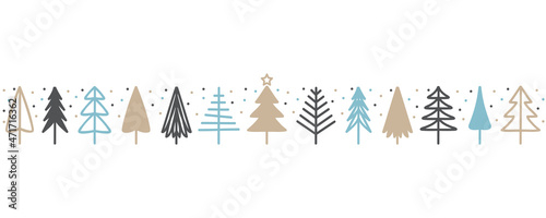 christmas greeting card with abstract fir tree decoration