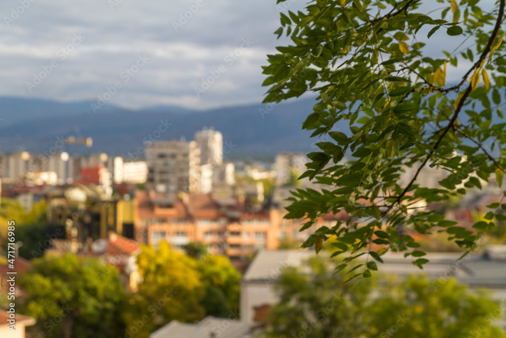 Panoramica, vista, paisaje, panoramic, view, landscape o skyline en la ciudad de Plovdiv, pais de Bulgaria
