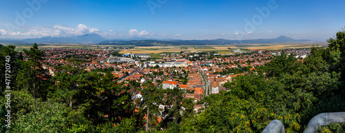 The city of Rasnov or Rosenau in Romania
