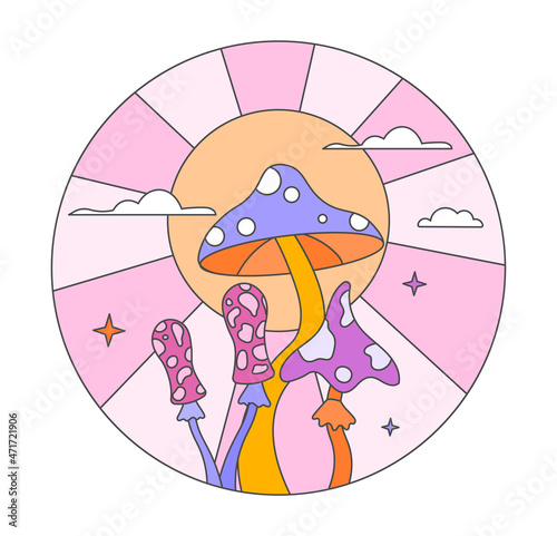 Abstract pink mushroom