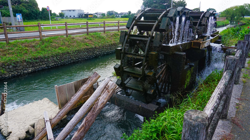 福岡県朝倉市の二連水車