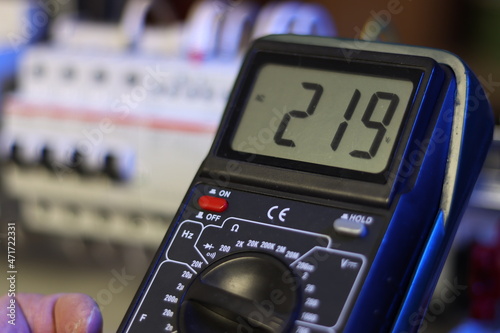 Multimeter, for calculating the parameters of the electric current in the control panel.