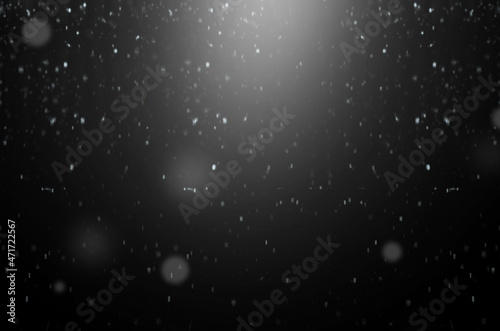 falling snow on a black background