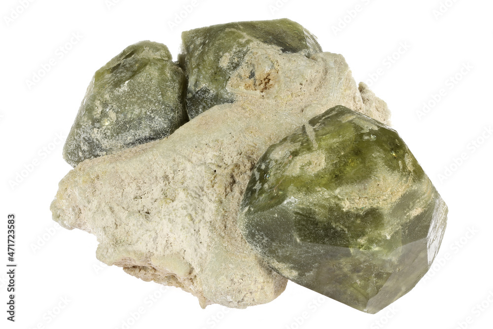 grossular from Wilui, Yakutia, Russia isolated on white background grossular from Wilui, Yakutia, Russia isolated on white background