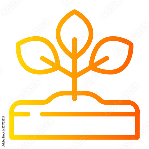 growing plant gradient icon
