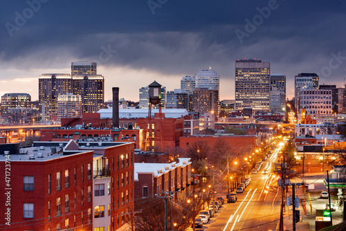 Richmond, Virginia, USA downtown cityscape over Main Street photo