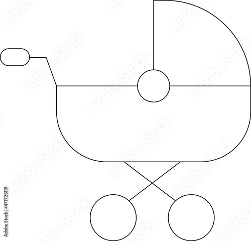 family icons baby cart  and perambulator