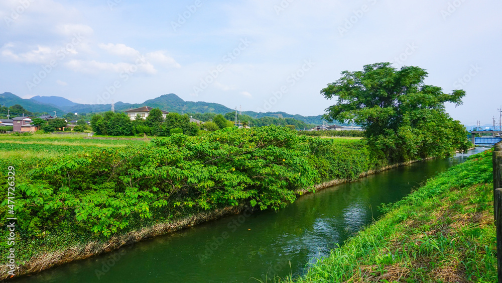 水路のある町の風景 水路のある町の風景
