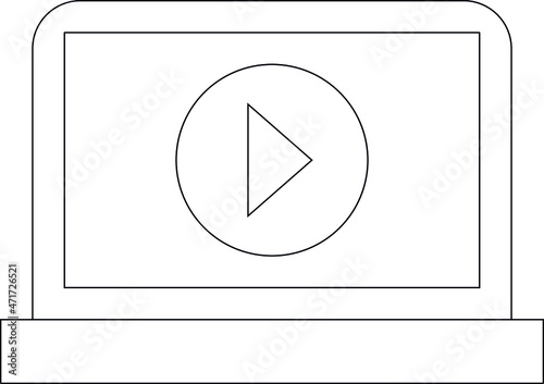digital advertising icons laptop and video player