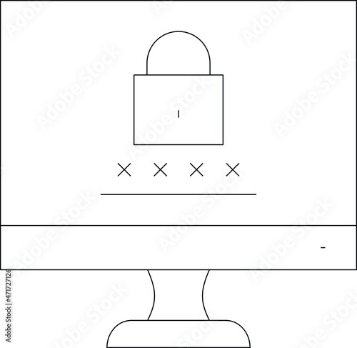 cyber security icons monitor screen and screen