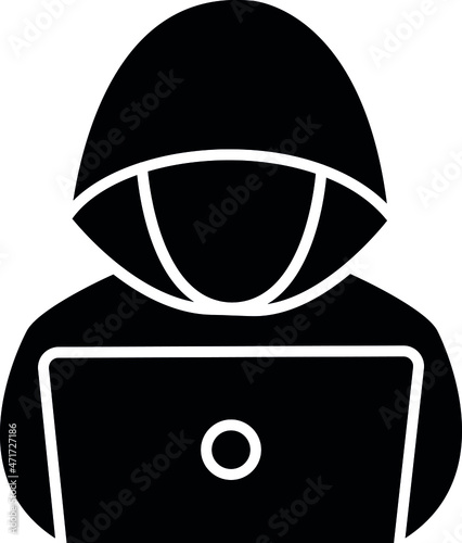 cyber security icons hacker and crime