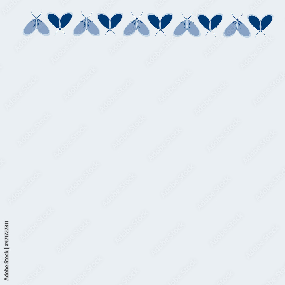 Frames on a square background - stylized moths - graphics. Design elements Frames on a square background - stylized moths - graphics. Design elements
